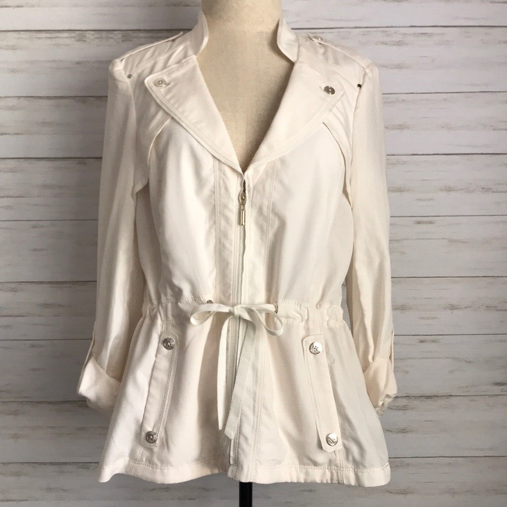 WHITE HOUSE BLACK MARKET cream safari jacket